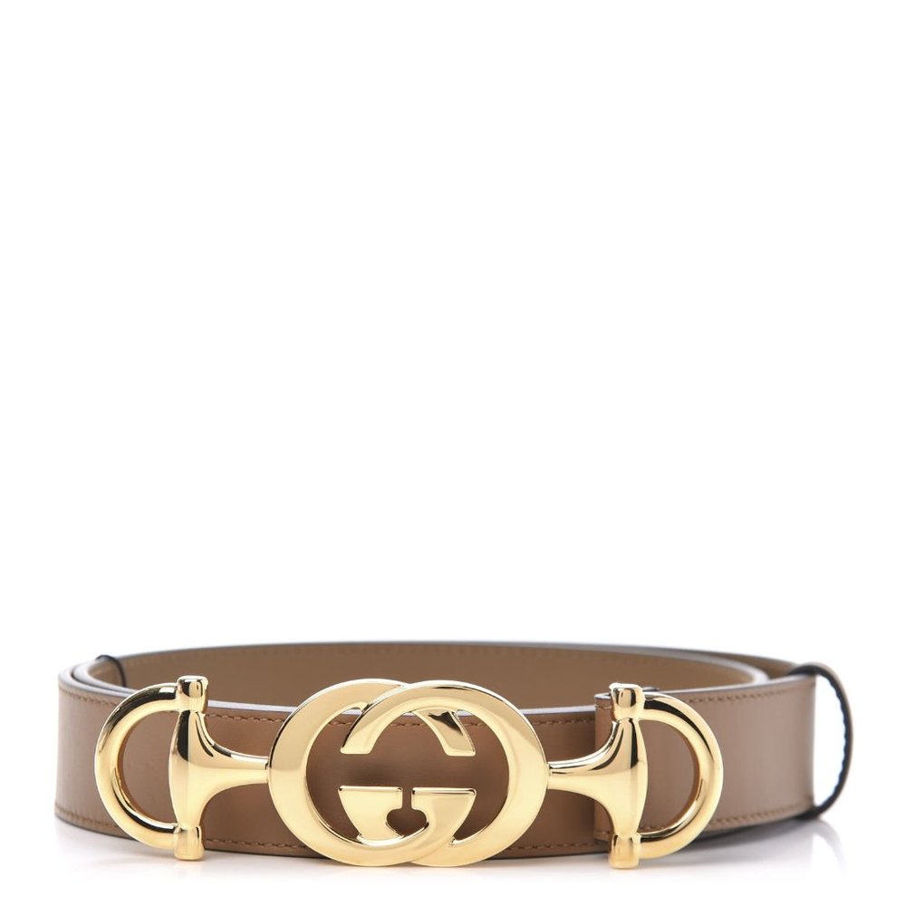 Gucci Leather Belt with Interlocking G Horse-bit